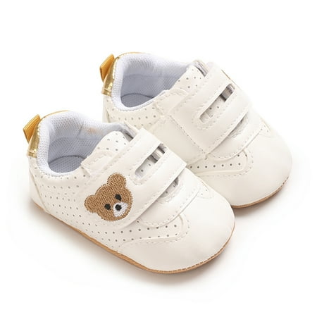 

Hirigin Baby Boys Girls Sneakers Bear Embroidery Infant First Walking Shoes