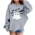 thumbnail image 2 of BLTIBY Halloween Sweatshirts Hoodies for Toddler Girl Boy Fall Winter Printed Long Sleeve Tops Comfy Pullover Blouse for Kids Gray 13-14 Years, 2 of 9