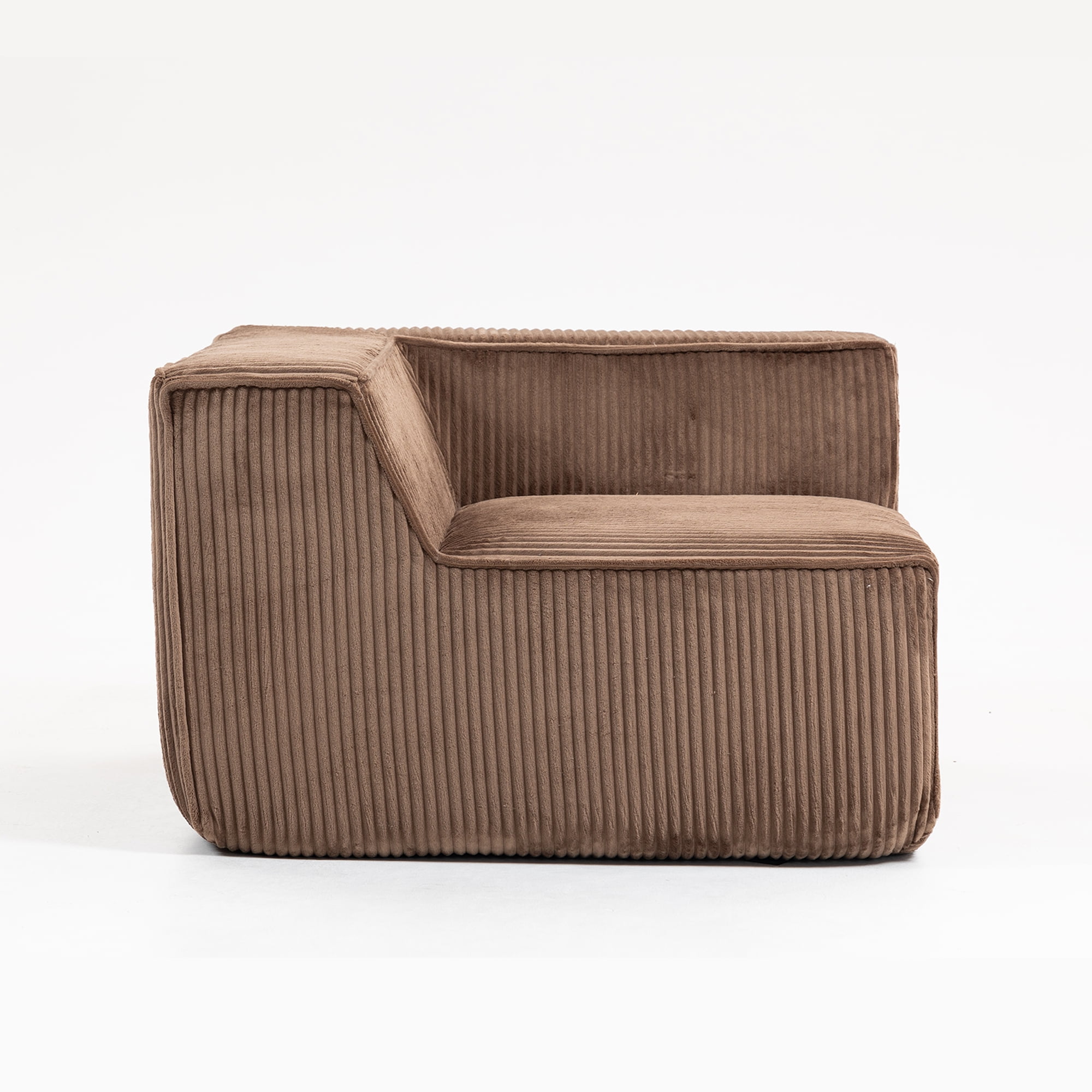 Demi Bonn 111" Modular Sectional Sofa Couchesk, Corduroy 3 Seat Couch Memory Foam Couches for Living Room, Cloud Couch, Brown