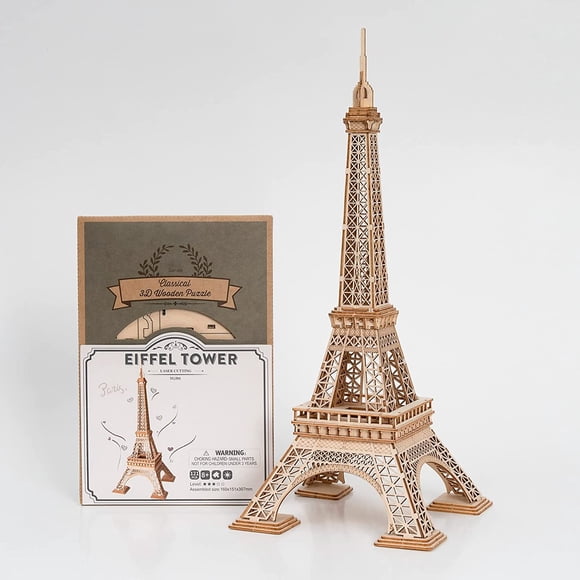 Rolife 3D Wooden Puzzle Assemble Toy-DIY Model Craft Kit-Home Decoration-Best Educational Birthday Day Gift(Eiffel Tower)