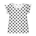 thumbnail image 3 of Girls Cute Summer Tops Ruffled Fly Sleeves Plaid Tank Top Casual Crewneck Sleeveless Fashion Blouses (4 Years, Black-Dots), 3 of 6