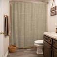 thumbnail image 5 of Xipuska Brown Farmhouse Shower Curtain - Water Repellent Fabric Shower Curtains Washable, Vintage Country Monochrome Textured Decorative Polyester Cloth Bathroom Curtains Modern Bath Decor 72"x72", 5 of 6