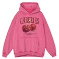 thumbnail image 2 of Sudadera con capucha retro desgastada con cerezas Cosh Valentine para hombre, ropa de calle informal, holgada, de gran tamaño, 100 % algodón, 2 of 5