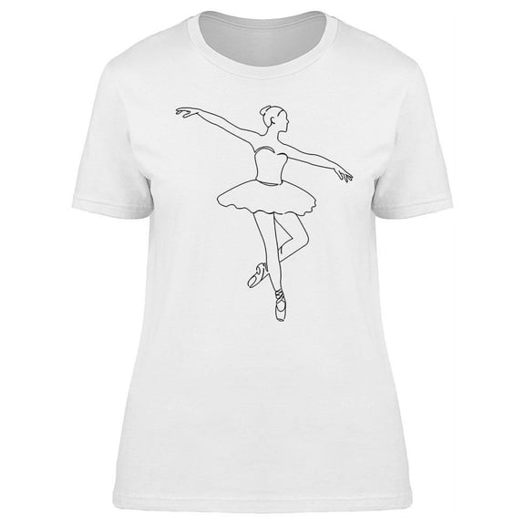 Ballerina Doodle Design T-Shirt Women -Image by Shutterstock, Female Medium