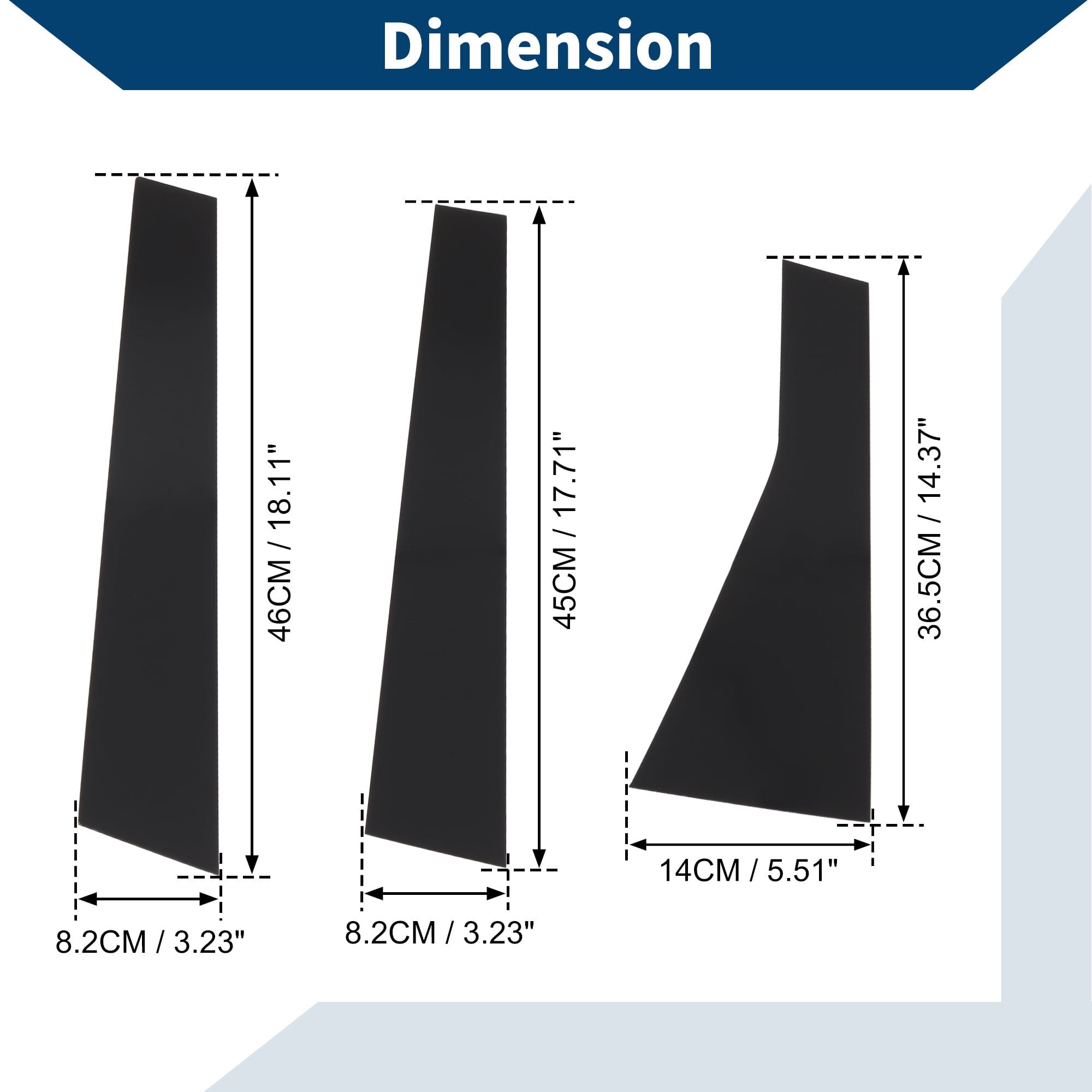 Unique Bargains Door Pillar Window Trim for Jeep Cherokee 2014-2020 Sticker Cover Black