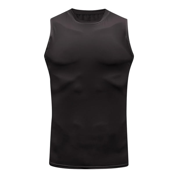 pstuiky Camisetas sin mangas para hombre, Camiseta deportiva ajustada de color liso para hombre, moderna, para tiempo libre y fitness Camisas de hombre l