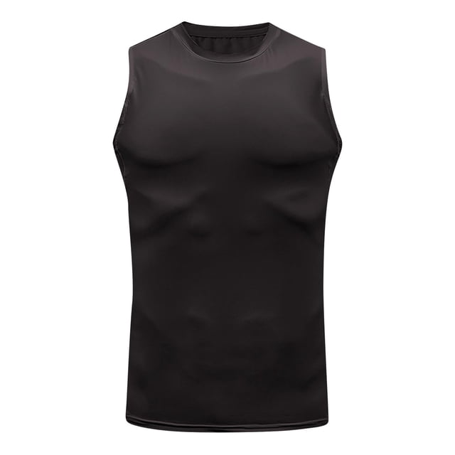 pstuiky Camisetas sin mangas para hombre, Camiseta deportiva ajustada de color liso para hombre, moderna, para tiempo libre y fitness Camisas de hombre l