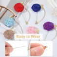thumbnail image 3 of Rose Lapel Pin for Men Suits, Men Cloth Rose Flower Brooch Pin Handmade Boutonnieres Pins with Gold Leaf/Chain Brooch for Men Suit Accessories, Wine Red, 3 of 6