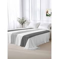 thumbnail image 5 of Grey Striped Queen Size Flat Sheet, Wrinkleproof & Fadeproof Cooling Flat Bed Sheet Only, Minimalist Farmhouse Stripe Breathable Soft Bedding Top Sheets 90 x 102 Inches, 5 of 8