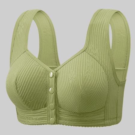 Fulorrnie Bras for Women Plus Size No Underwire Comfort Support Seamless Back Fat Smoothing Front Closure Bralette Bra  Green  46
