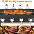 thumbnail image 4 of Vebreda 4-Burner 30" Griddle Propane Gas Grill, Black, 4 of 12