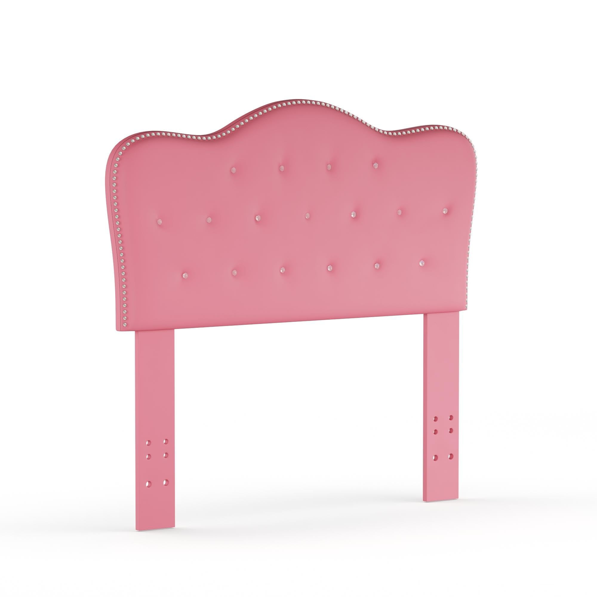 Furniture of America Amari Full/Queen Faux Leather Headboard, Pink