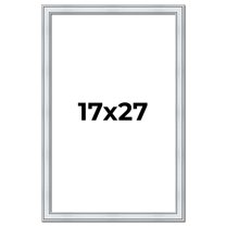 17x27 Frame Sterling Silver Solid Wood Picture Frame | 1.25 Inch Moulding Width | 0.75 Inch