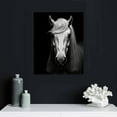 thumbnail image 4 of COMIO LyeArtork Black and White Horses Painting Picture Print on Canvas Vintage Animals Canvas Wall Art Wooden Stretched Framed Posters Prints for Home Men Office Bedroom Decoration, 4 of 4