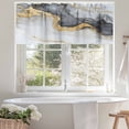 thumbnail image 4 of Marble Texture Valances for Windows, 42 x 18in, Abstract Black Gold Gradient Art Rod Pocket Kitchen Valance Curtain Light Filtering Window Treatments for Living Room Bedroom, 1 Panel, 4 of 7