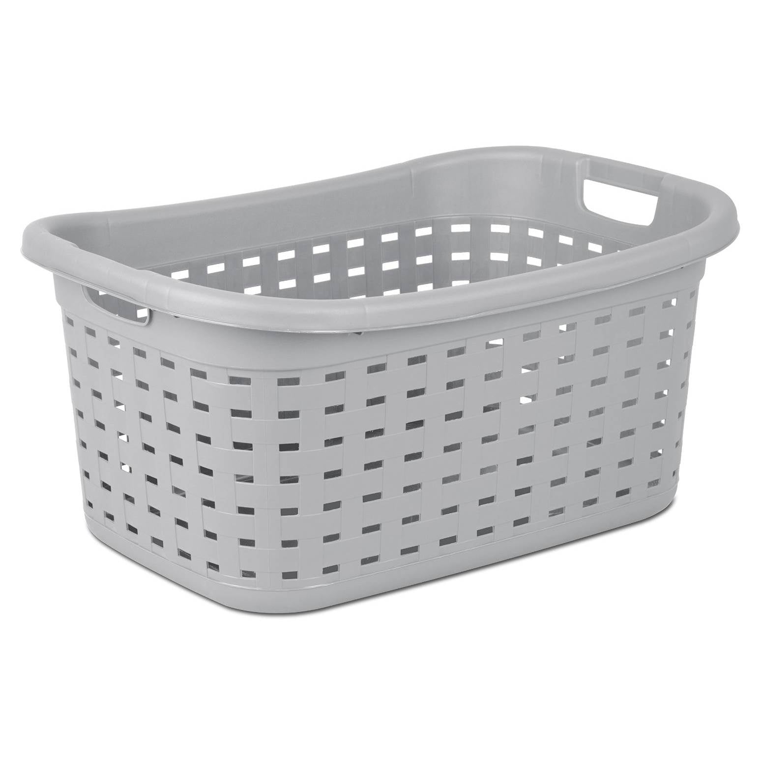 Sterilite Weave Laundry Basket with Wicker Pattern, Cement Gray (36