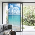 thumbnail image 3 of Ocean Blue Window Privacy Film, Beach Nature Coast Sea Shore Sky Seawater Static Cling UV Sun Blocking Heat Control Window Tint Day and Night, Non-Adhesive One Way Windows Privacy Cover 35.4''x78.7'', 3 of 7