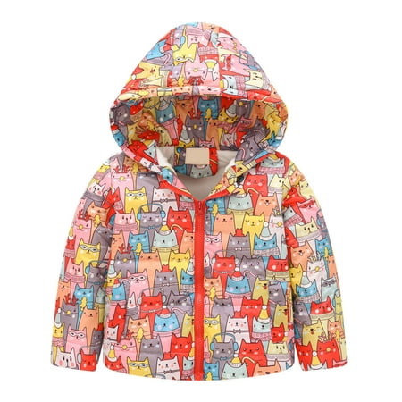

Rovga Toddler Boys Girls Winter Fashion Cartoon Hooded Jacket Thicken Windproof Warm Outwear Coat Festival Decor