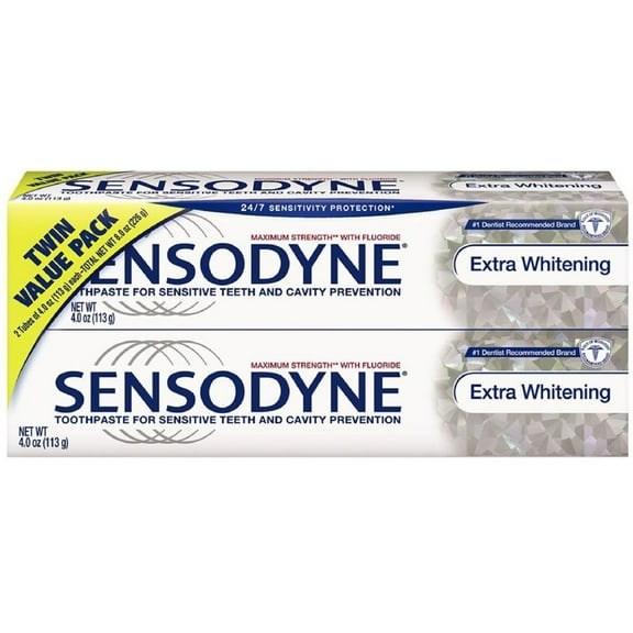 Sensodyne Extra Whitening Twin Pack Toothpaste 4 oz each, 2 ea (Pack of 3)