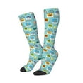thumbnail image 2 of Fotbe World Travel1 print Women's Men's Novelty Crew Socks Cotton Socks Knee High Socks for Walking,Running,Nurses,Pregnancy, 2 of 9