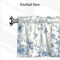 thumbnail image 3 of Blue Floral Valance Curtain 54 x 18 Inch Chinoiserie Flowers Vintage Toile Rod Pocket Top Treatment for Windows, Living Room Bedroom Kitchen Cafe Farmhouse Rustic Country Decor, 3 of 7