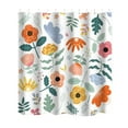 thumbnail image 1 of Bathroom Shower Curtain Abstract Flower Pattern Polyester Cloth Door Curtain for Bathroom Partition, 1 of 6