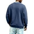 thumbnail image 5 of Qwertyu Men's Waffle Henley Shirts Long Sleeve V-Neck Tops Casual Basic T-Shirts Lightweight Knit Pullover Navy XL, 5 of 7