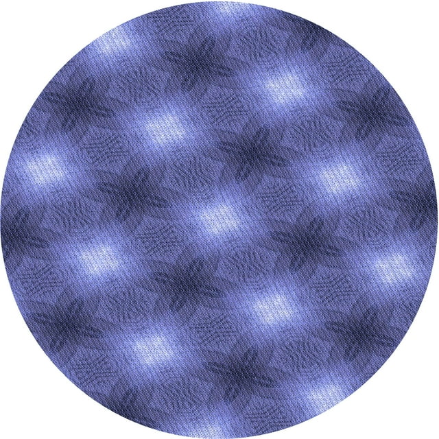 Ahgly Company Machine Washable Indoor Round Transitional Light Slate Blue Area Rugs, 8' Round