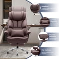 thumbnail image 6 of FASTES Office Chair, Big and Tall Desk Chairs 400lbs Gaming Chair with Footrest, Ergonomic Executive High-Back Reclining Computer Chairs, Swivel Rolling Wheels and Lumbar Support, Coffee, 6 of 10