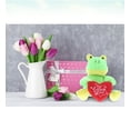 thumbnail image 5 of DolliBu I LOVE YOU Plush Sitting Green Frog - Cute Stuffed Animal with Heart for Valentines, Anniversary, Romantic Date, Boyfriend, or Girlfriend Gift - 6 Inches, 5 of 6