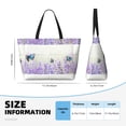 thumbnail image 4 of Honeii Lavender and Butterfly for Tote Bag with Adjustable Strap,Beach Bag, Waterproof Sandproof Beach Tote Bag, Large Capacity Foldable Beach Bags, 4 of 7