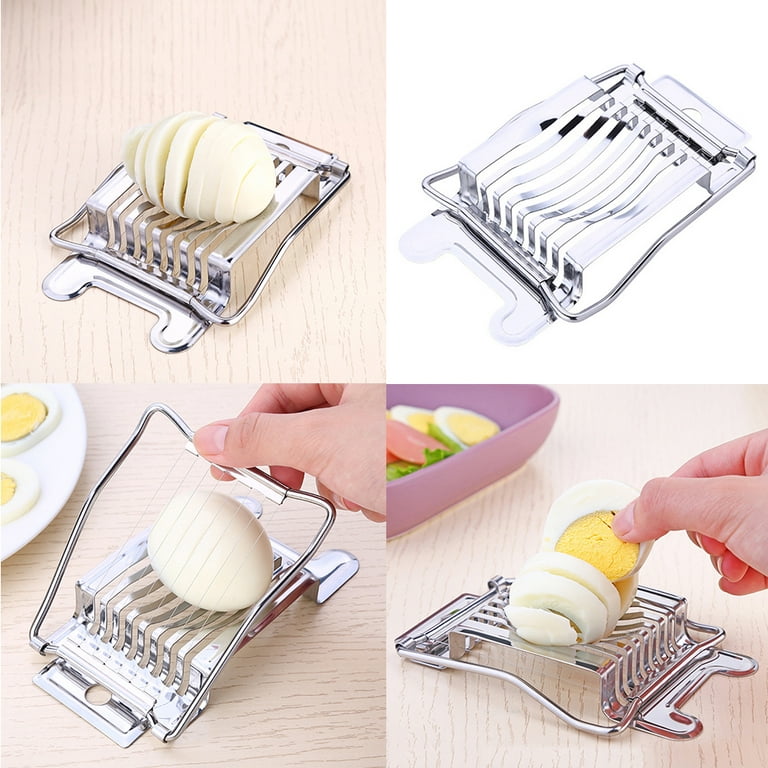 Stainless Steel Wire Egg Slicer,Cuts 10 Slices For fruit ,Onions,Soft Food  and Ham，Slicer & Cutter for Eggs, Mozzarella Cheese, Slice Spacing 1/3 inch  Multipurpose Luncheon Meat Slicer(White) - Yahoo Shopping