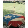 thumbnail image 3 of Outdoor Tablecloth with Umbrella Hole Zipper Puerto Rico Flag Round Tablecloth 54" Waterproof Outside Table Cloth Red Blue Vintage Patio Table Cover Tablecloths for Picnic Party, 3 of 8