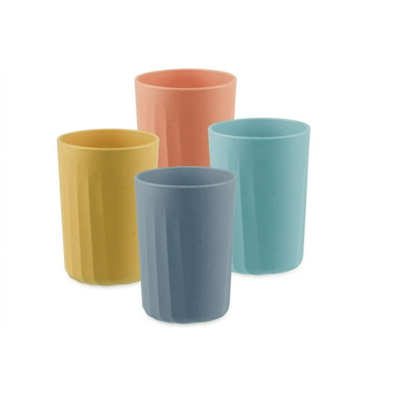 Topboutique Wheat Straw Reusable Cup - Unbreakable Drinking Glasses Set of 4 - Dishwasher Safe - BPA Free and Eco friendly (Random Color)