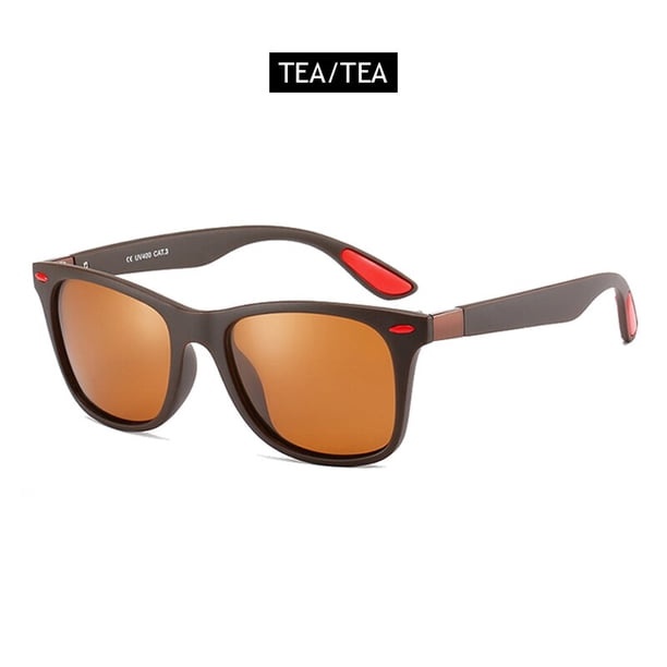 FUQIAN-Gafas de sol polarizadas para hombre y mujer, lentes de conducción cuadradas clásicas, de plástico, a la moda, color negro, UV400 Fivean unisex