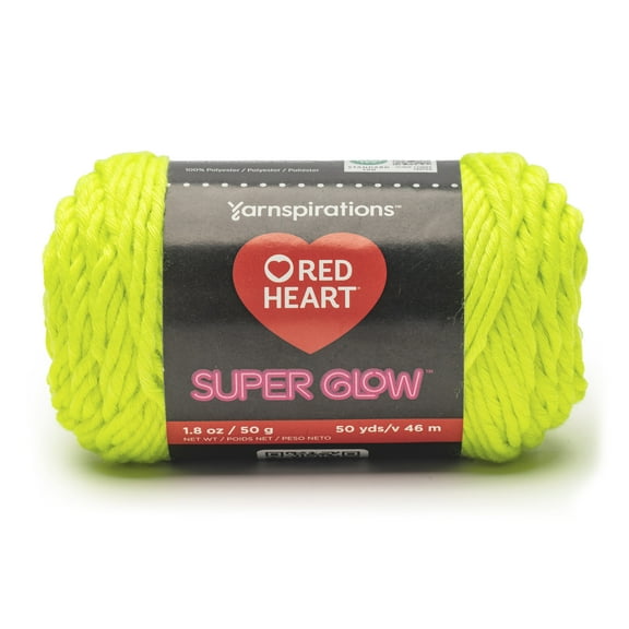 Red Heart Super Glow Yarn-AURORA YELLOW