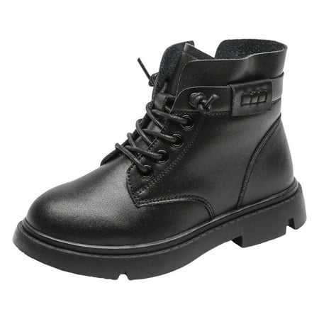 

Hfolob Children Shoes Are Comfortable Soft Flat Short Boots Fashionable Outdoor Velvet Warm Princess Boots Comfortable