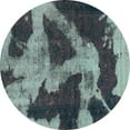 thumbnail image 1 of Ahgly Company Indoor Round Abstract Turquoise Blue Modern Area Rugs, 8' Round, 1 of 4