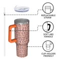 thumbnail image 4 of Leopard Print 40oz Tumbler– Stainless Steel Insulated Tumbler with Handle and Straw, Large Capacity Travel Cup for Hot & Cold Drinks, 4 of 6