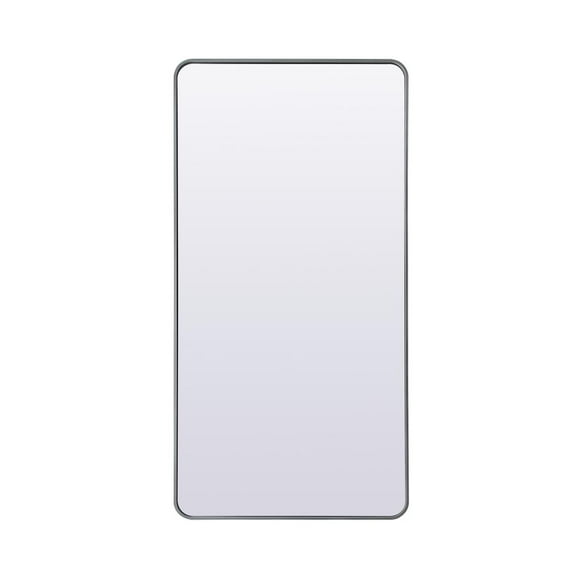 Elegant Decor Soft Corner Metal Rectangle Full Length Mirror 30x60 Inch in Silver