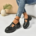 thumbnail image 6 of CHICVOMEY Mary Jane Shoes for Women Chunky Heel Lug Sole Mary Jane Flats with T-Strap Buckle for Work & Wedding Dressy Mary Jane Pumps, 6 of 9