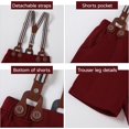 thumbnail image 4 of ZOEREA Baby Boy Clothes Suits, Toddler Boy Short Sleeves Shirt+ Suspender Pants Outfit Sets Gentleman Wedding Suit 1-5 Years, 4 of 12