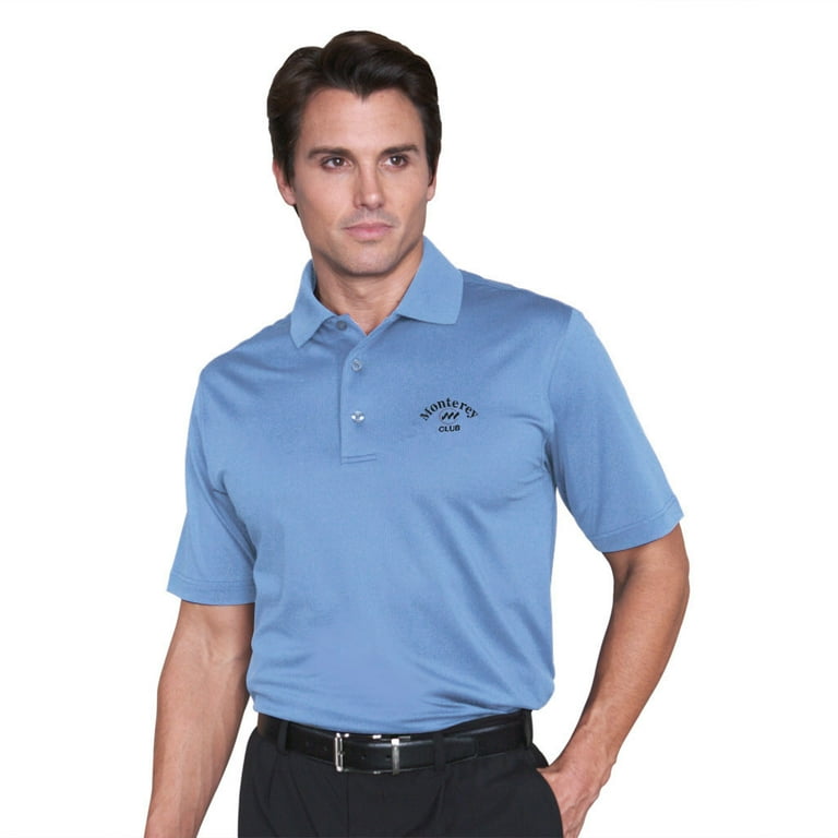 Monterey Club Men s Drizzle Texture Solid Golf Polo Shirt 1088