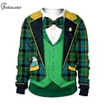 thumbnail image 4 of Sudaderas con estampado del Día de San Patricio para hombre, jersey de gran tamaño, ropa de calle Vintage, cuello redondo, 4 of 4