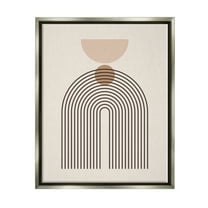 Stupell Industries Boho Cream Shapes Abstract Painting Gray Floater Framed Art Print Wall Art, 25 x 31