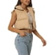 thumbnail image 4 of Chaleco acolchado ligero de mujer INSPIRE CHIC con cuello alto y cremallera, chaleco corto, talla S, color caqui, 4 of 6