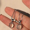 thumbnail image 4 of Collar colgante de ópalo redondo Kpop Goth Yashi 2 piezas color plata, 4 of 5