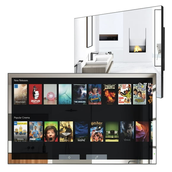 Elecsung 27 inch Bathroom Magic Mirror TV Built-in Voice Control Smart LED Television Waterproof Bathroom TV with WiFi