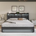 thumbnail image 3 of SWQQWEI Queen Bed Frame Upholstered with A Hydraulic Storage System,LED and USB Charging, 3 of 10