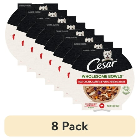 (8 pack) Cesar Wholesome Bowls Wet Dog Food Adult, 3 Oz